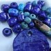 30 Turquoise and royal Blue Egyptian Paste and Clay Beads