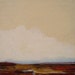 MELLOW, Original oil painting landscape small 100% charity donation, 4-1/2x5-1/2 oil painting on cardboard, clouds