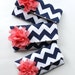 Navy and Coral Bridesmaid Clutch Set with Personalized Colors Available