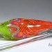 Wig wag hollow bead -Lampwork lentil shape focal bead-87mm