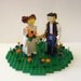 Custom Leia and Han in Flower Patch Wedding Cake Topper
