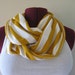 Mustard and Ivory Stripe Infinity Scarf - Circle Scarf - Fall Fashion