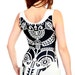 Pure White tank top, Tribal motif graphic hand stenciled