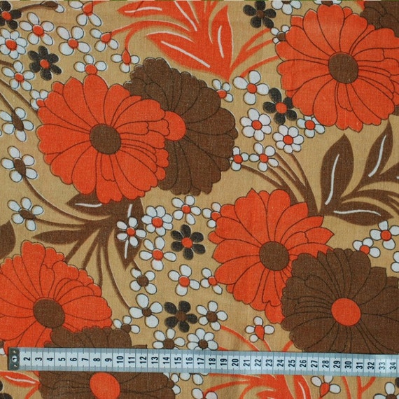 SALE Seventies vintage fabric by FrauSvensson on Etsy