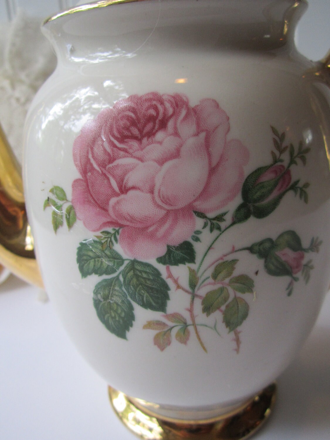 Vintage Kingwood China Pink Rose Teapot