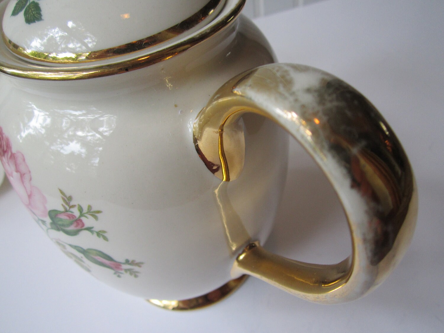 Vintage Kingwood China Pink Rose Teapot