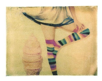 Photography Polaroid Rainbow Tights Ice Cream Kawaii Vintage Art 8x10 Print