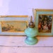 Jadeite Mini Cottage Student Tin Oil Lamp - Original Paint -