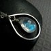 Moonstone Necklace in Sterling Silver - Moonstone Pendant Necklace - Rainbow Moonstone - AAA Moonstone