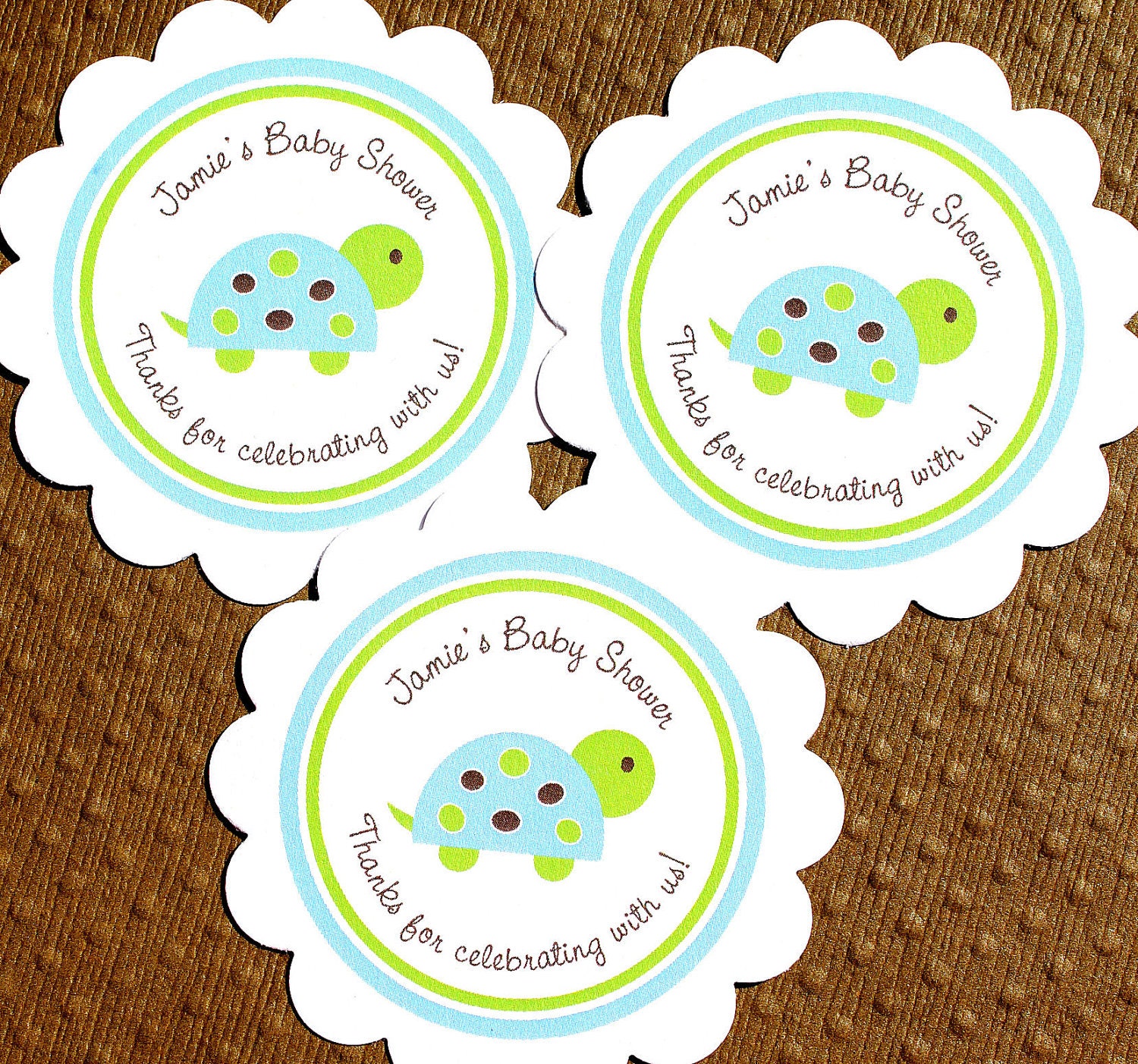 PRINTABLE Turtle Baby Shower Labels Personalized by ...