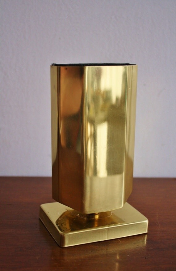 Vintage brass pencil cup desk accessory