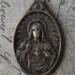 Outstanding Circa 1910 American Catholic Brass Medal Scapular Sacred Heart Of Jesus And Our Lady of Mt. Carmel VERY RARE OBJECT