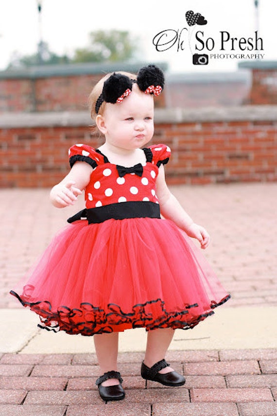 MINNIE MOUSE dress TUTU Party Dress in Red Polka Dots super twirly ...