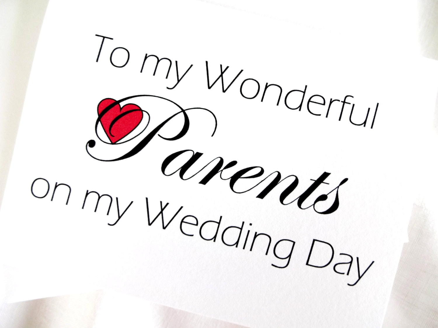 Parents Wedding Thank You Card Parents Wedding Card