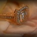 0.53ct VS2 Asscher cut Champagne diamond ring 14k rose gold