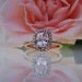 1.65ct cushion Peach sapphire Champagne sapphire ring diamond ring 14k rose gold Engagement ring