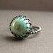 Sterling Silver Ring with Handmade Enameled Stone
