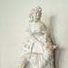 Vintage Chalkware Woman and Borzoi Dog