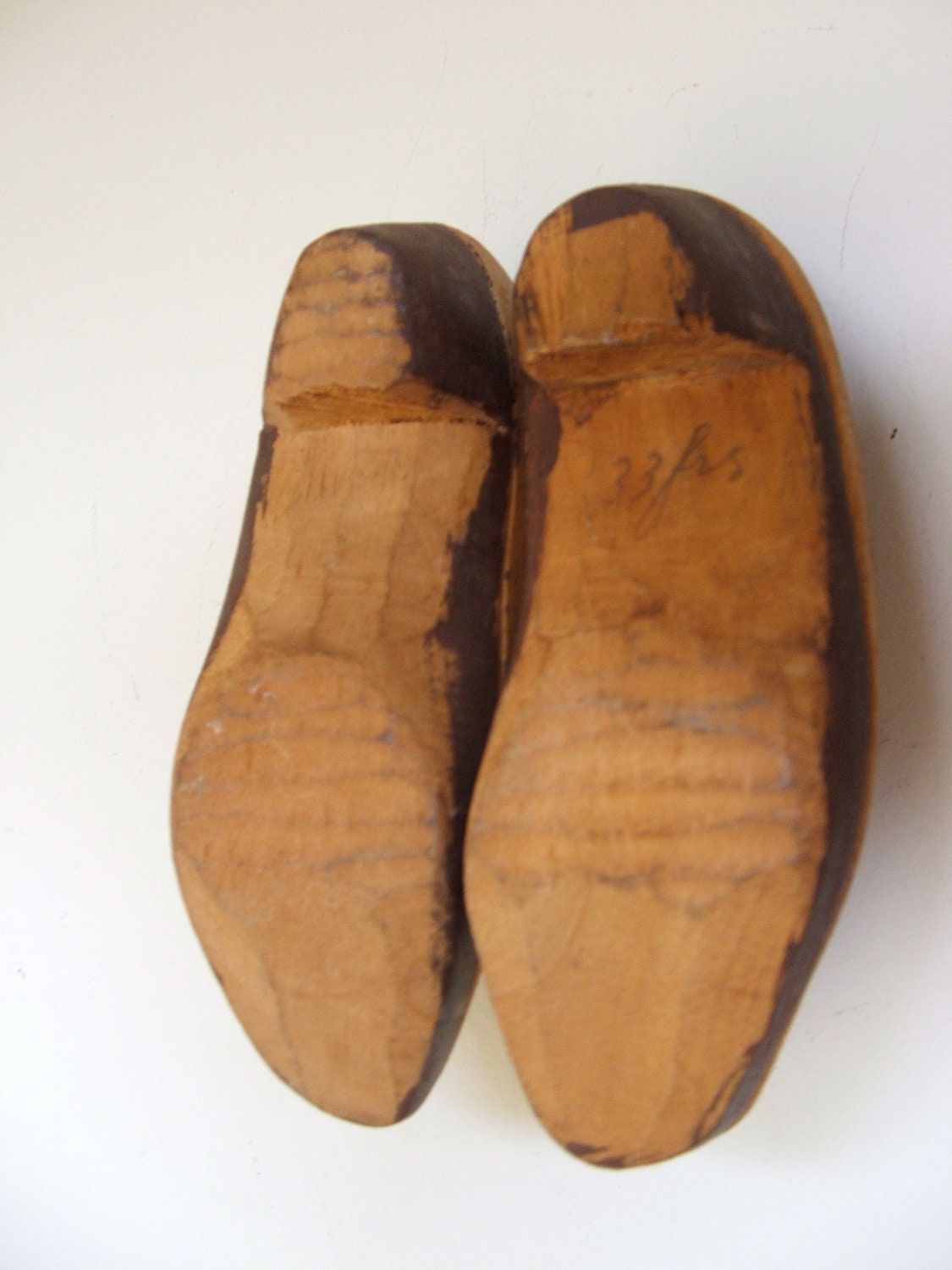 Antique Hand Carved Wooden Shoes Souvenir of Belgium