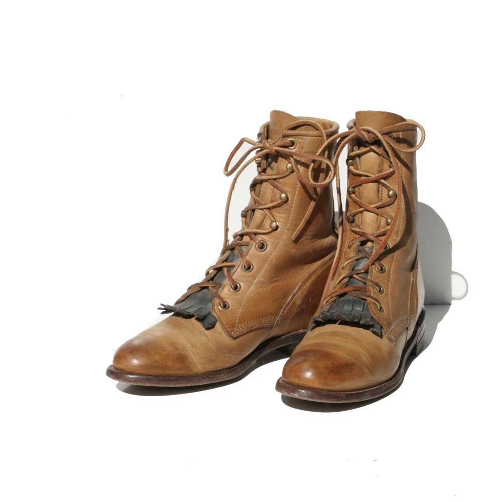 ladies tan leather boots size 5