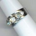 Vintage Cubic Zirconia Ring . Silver Color Ring . Adjustable Ring . Three stones Ring - Crystal Trio by enchantedbeas on Etsy