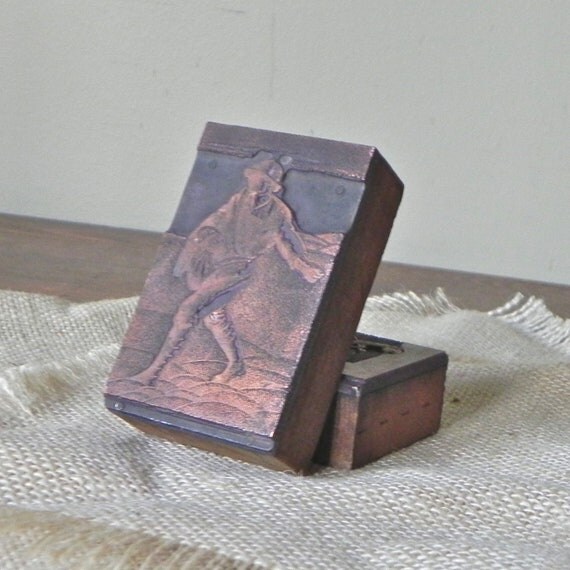 Antique printers print block stamp copper of a by jollytimeone