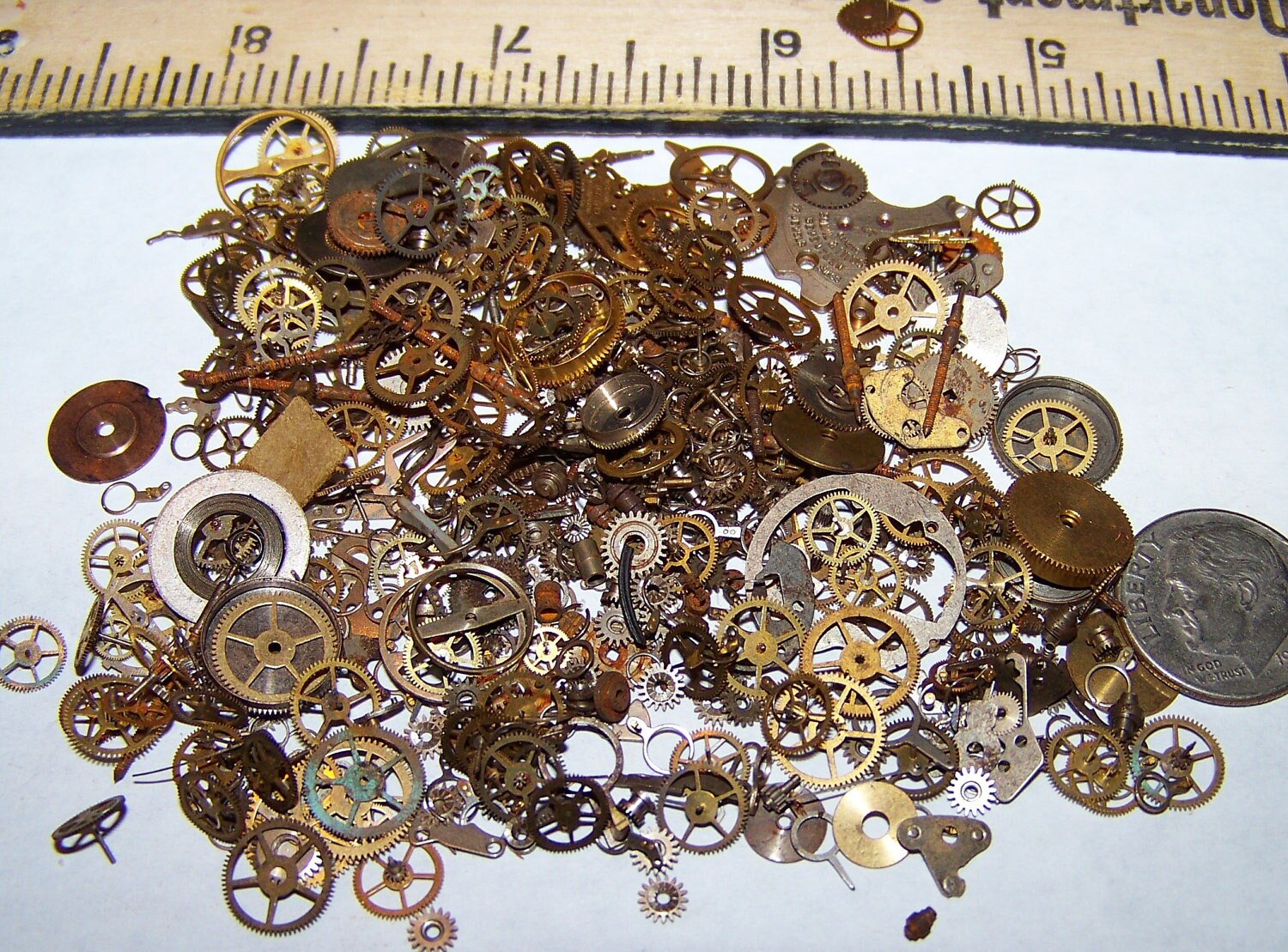 BULK Steampunk Watch Part Lot 20g Shown 300 Pieces Vintage