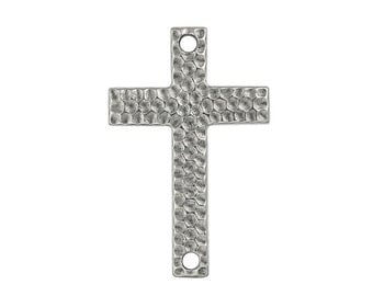 cross  Dark Pendants  Textured Antique  Metal Silver Cross Links  pendants Pewter etsy Cross