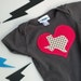 I Love Texas Baby Toddler Bodysuit Charcoal and Pink Flambe or Cherry Red Heart size 3-6m, 6-12m, 12-18m