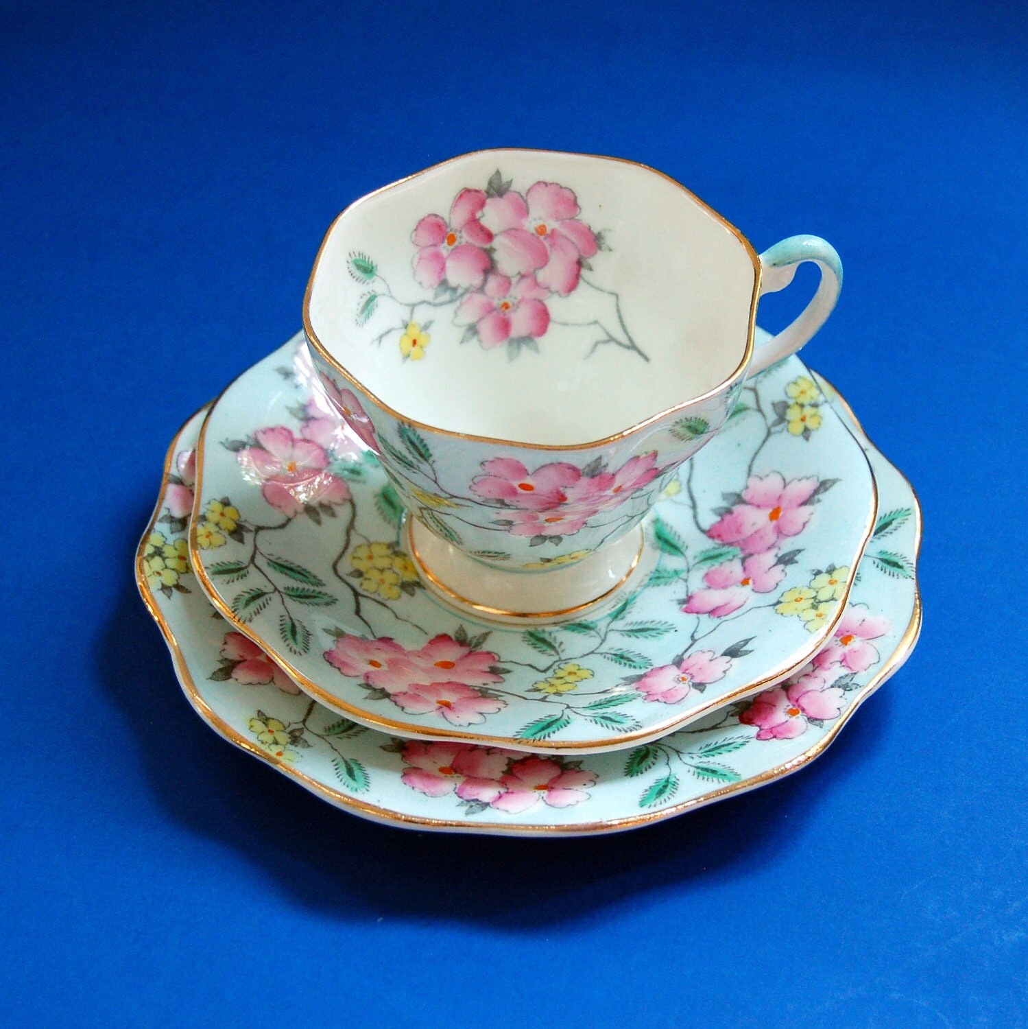 Vintage Foley Bone China Tea Trio Teacup Saucer Small Plate