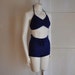 40s swimsuit / Vintage Late 30's Early 1940's Bikini Wool High Waist Two Piece Swim Suit
