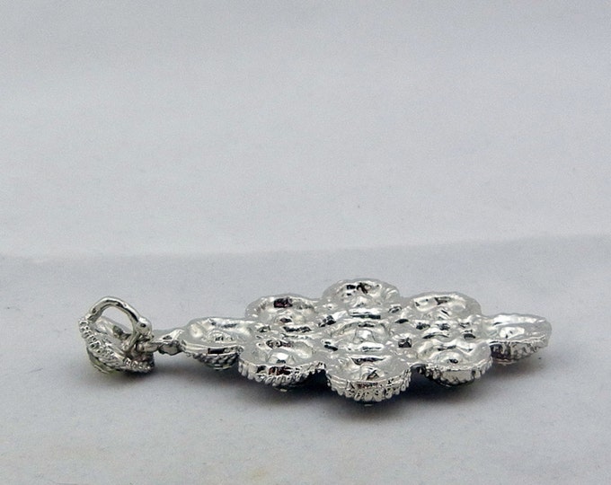 Silver-tone Rhinestone Drop Pendant