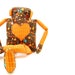 FINISHED ITEM CuddleBot Sewn Robot Toy in Brown and Orange Circuits