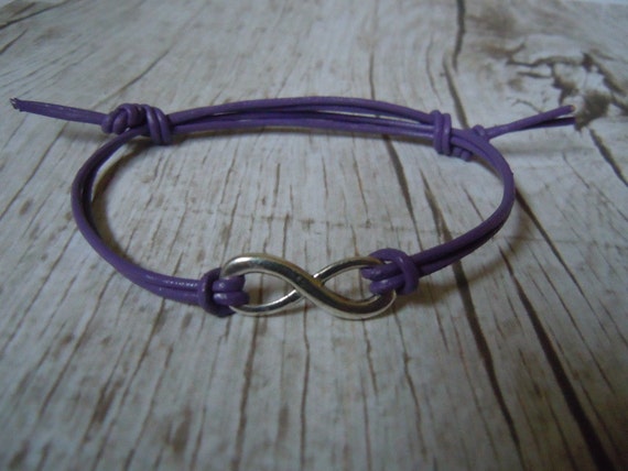 Infinity Eternity Love Symbol Purple Leather by BohemienneBelle