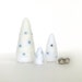 Snow-covered Pine Trees Set of Three - Winter Village White and Blue Holiday Home Decor Made To Order