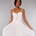 Amazing White Gauze Bustier Dress .. 80's Corset Lace Sundress ..