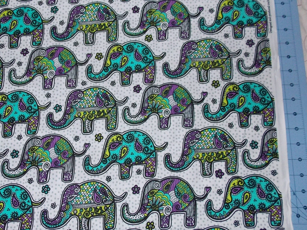 Mosaic Elephant Fabric By The Yard