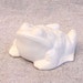 Frog Bullfrog Toad Ceramic Garden Scuplture in Stoneware with White Glaze