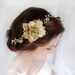 champagne flower, rustic wedding headpiece, bridal hair accessory - LYRICA - wedding hair wreath, woodland wedding