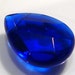 1 Focal BEAD....Cobalt Blue Quartz Glass Faceted Briolette Pendant Bead....25x18mm....BB