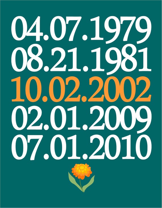 PRINTABLE DIGITAL FILE Important Dates Wall Print Il_570xn