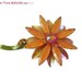 Vintage Enamel and Rhinestone Brooch Enormous Peach Colored rhinestones