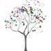 Rolling Fork Tree, ORIGINAL Watercolor and Ink Painting, 5 x 7