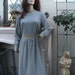 1960's/70's Edith Flagg Gray Knit Dress // size 12