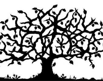 SALE personalized family tree with up to four heads hidden in the branches