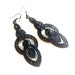 Black Metal Rhinestone Drop Earrings