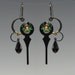 Cylmene II v4: Steampunk earrings with vitrail medium Swarovski crystals