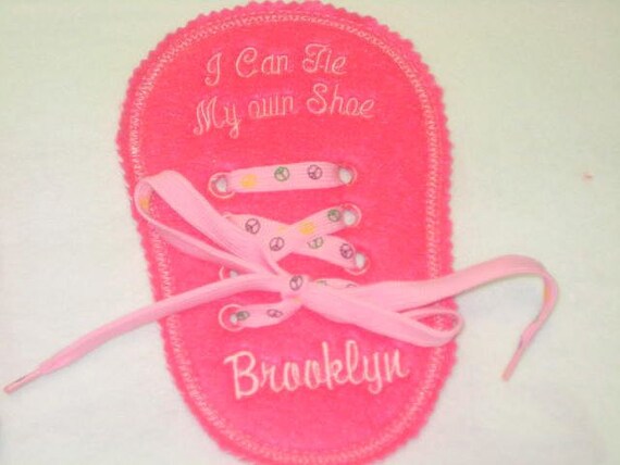 Girls Felt Personalized Learn to Tie Your Shoe Great Educational learning toy #3916 Il_570xn