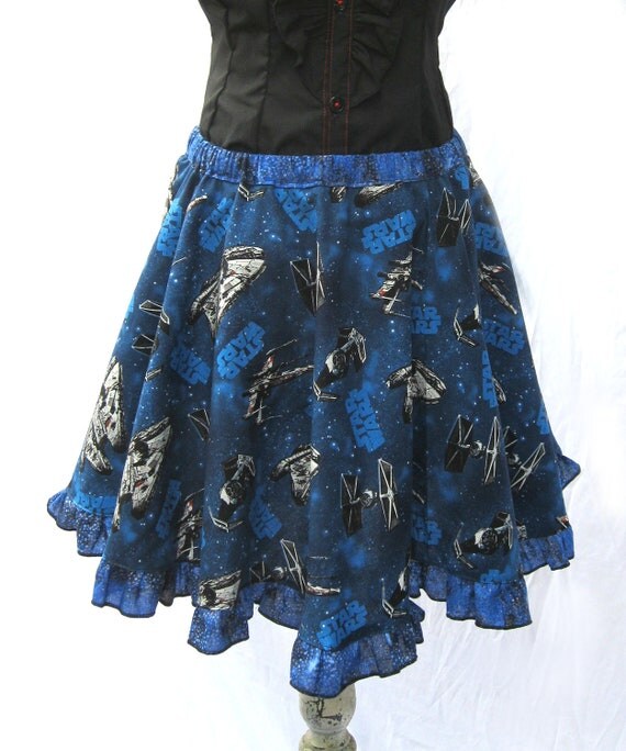 Blue Star Wars Skirt With Ruffles Custom Size