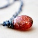 Sunstone Necklace Orange Tangerine Tango Sterling Silver Pendant
